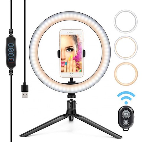 Trépied Anneau lampe à LED caméra Selfie - 10"