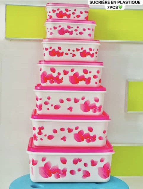 Lot de 7 bols de conservation en plastique Différentes Couleurs