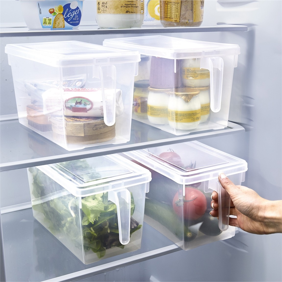 Boîte De Rangement De Cuisine Transparente Au Frigo, Conteneur Alimentaire Hermétique Pour Conserver Les Graines Et La Nourriture Au Réfrigérateur