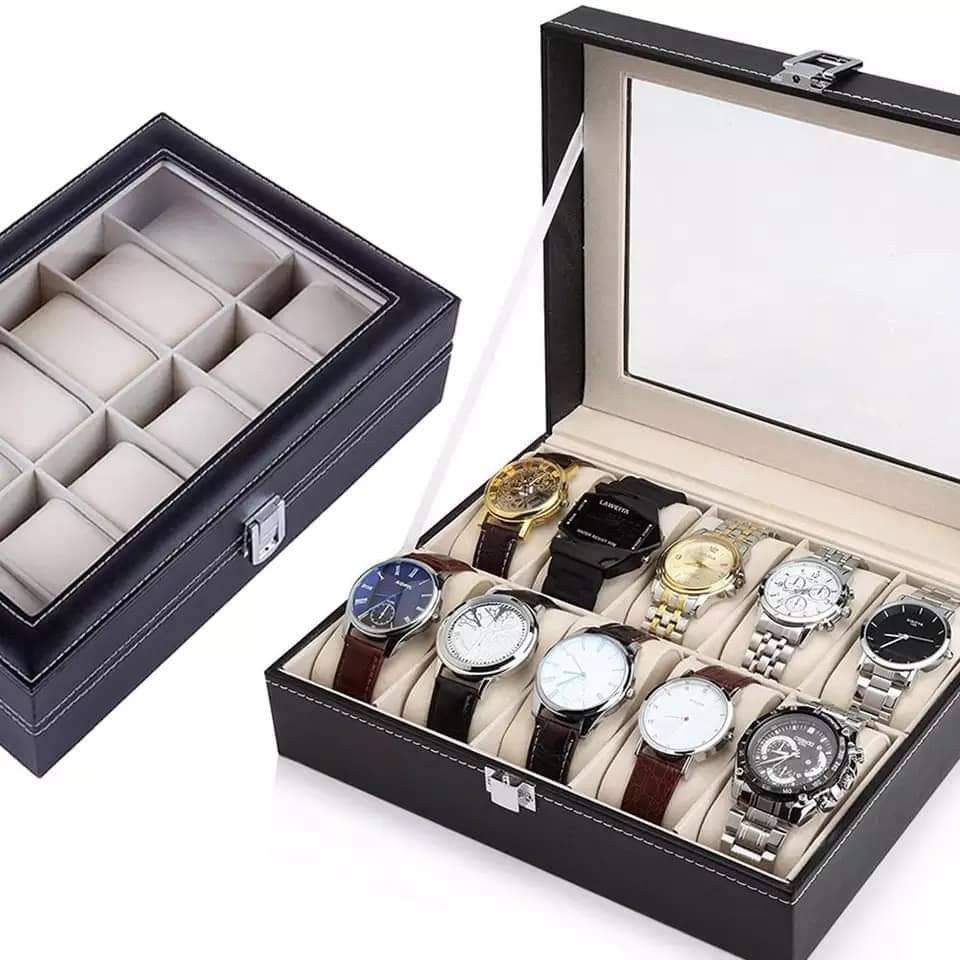 Boite Rangement 12 Pièces, coffre De Bijoux, Rangement De Montre Pour Homme Et Pour Femme