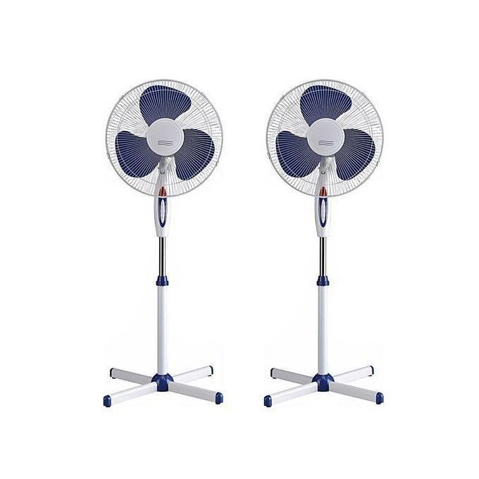 Pack 2 Ventilateur Sur Pied 16" - Blanc