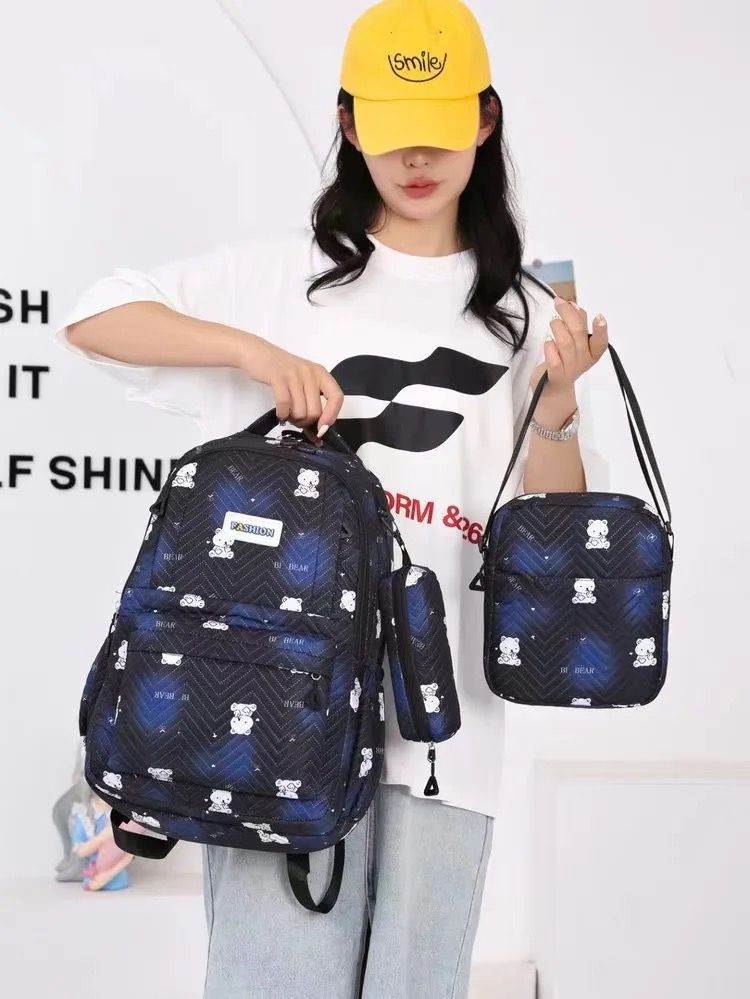 Ensemble 3 pièces sac à dos d'école + trousses +Sac isotherme