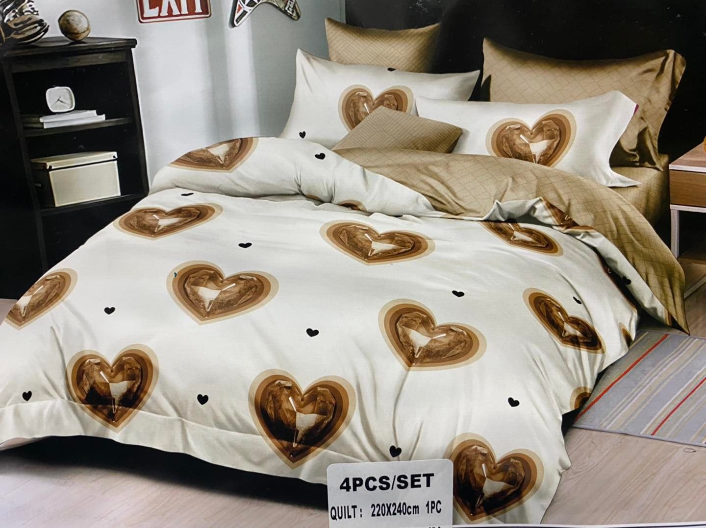 Ensemble Drap Avec Couette Bien Remplie Et 2 Taies D'oreillers