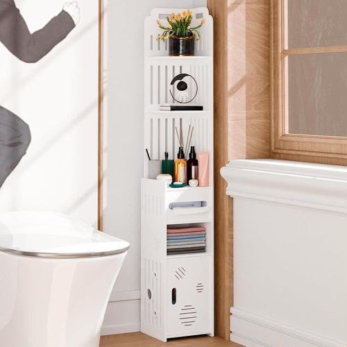 Étagère de rangement multifonction pour salle de bain avec tiroir et placard