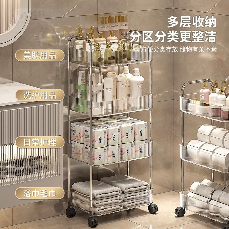 Chariot À roulettes Cuisine en Fer Forgé Étagère De 4 Étages