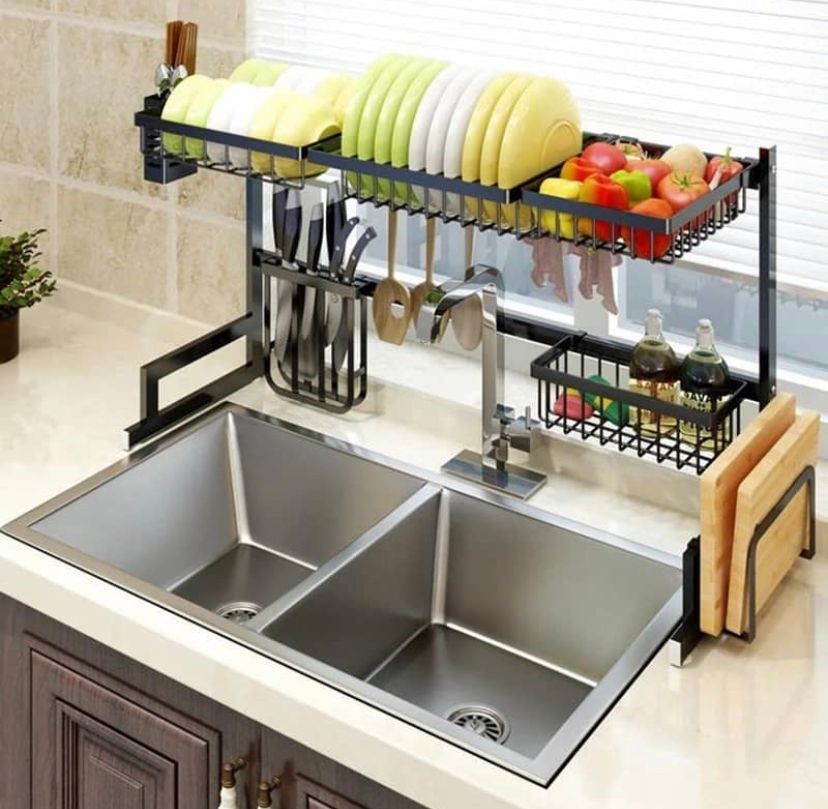 Egouttoir A Vaisselle Pont D'évier, Etagère De Séchage Pratique, Organisateur, Rangement De Cuisine
