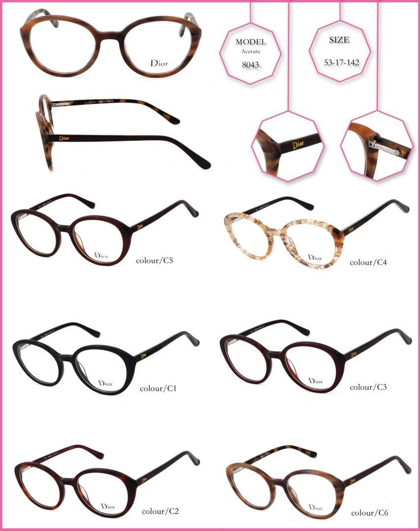 Verres Lunette Dior Modèle Accetate 8043 Size 53-17-142