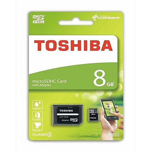 MicroSDHC Carte Mémoire Toshiba 8Go - Class 4 ​​M102 Adapter