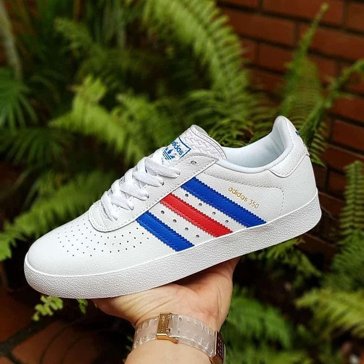 Adidas 350 Unisex couleur Blanc-Bleu-Rouge