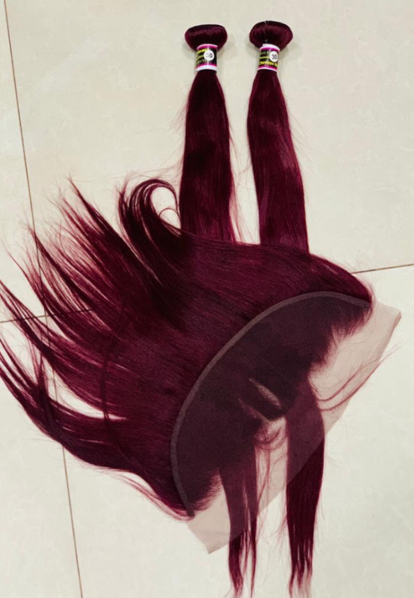 Cheveux 2 Boules avec closures -Longueur 30" pouces