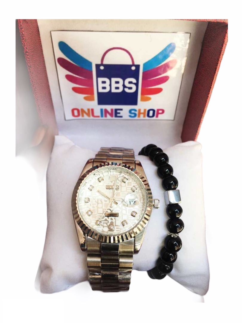 Montre Rolex et Bracelet Noir