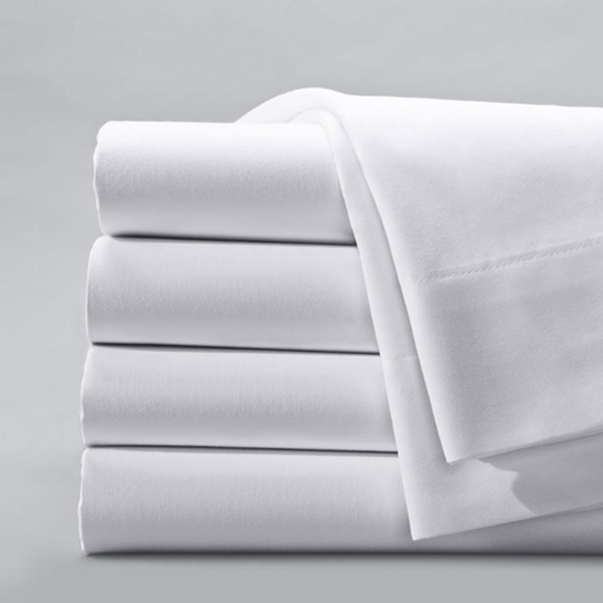 Drap blanc en coton - 2 et 3 places